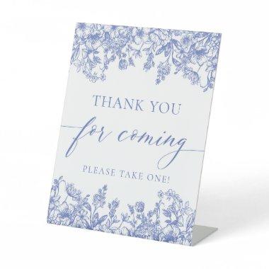 Vintage Blue Floral Thank You For Coming Sign