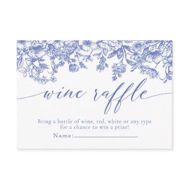 Vintage Blue Floral Wine Raffle  Game Enclosure