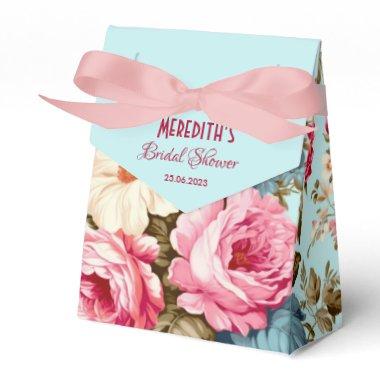 Vintage Blue Pink Floral Garden Favor Boxes