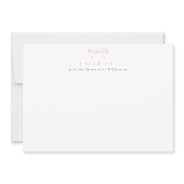 Vintage Blush Bow Future Mrs  Thank You