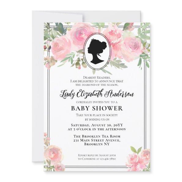 Vintage Blush Pink Floral Regency BABY Shower