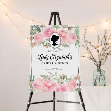 Vintage Blush Pink Floral Regency Bridal Shower Foam Board