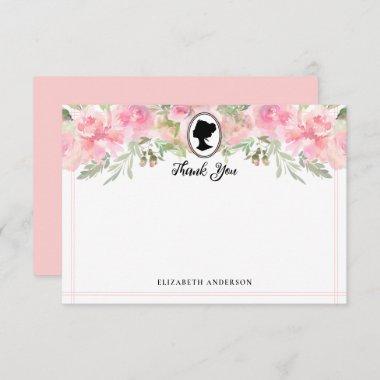 Vintage Blush Pink Floral Regency Bridal Shower Thank You Invitations