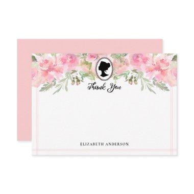 Vintage Blush Pink Floral Regency  Thank You