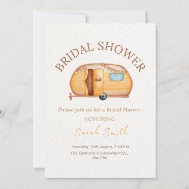 Vintage Boho Camper Bridal Shower Invitations