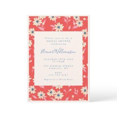 Vintage Boho Red Retro Cute Floral