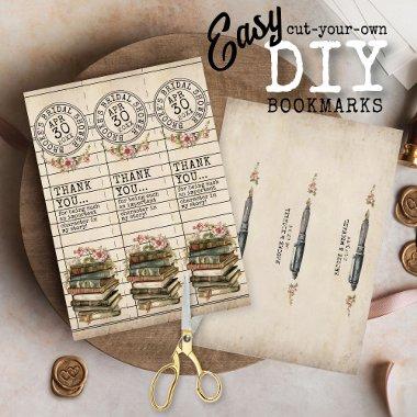 Vintage Books  DIY Cut Bookmark Favor
