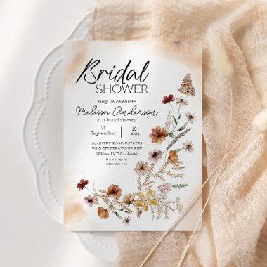 Vintage Botanical Tiny Floral Bridal Shower Invitations