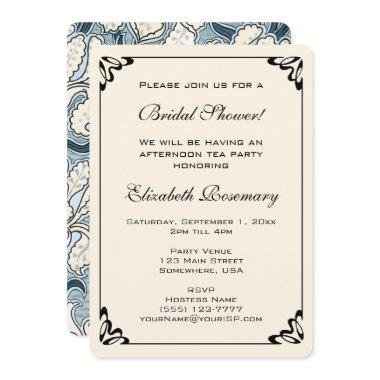 Vintage Bridal Shower Art Nouveau Irises Flowers Invitations