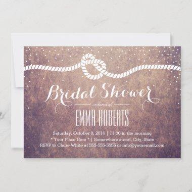 Vintage Bridal Shower Confetti Dots Tying the Knot Invitations