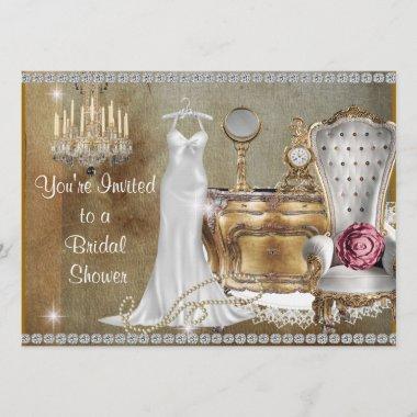VINTAGE BRIDAL SHOWER Invitations FAUX Wallpaper