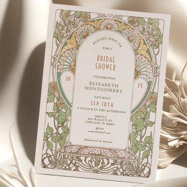 Vintage Bridal Shower Invitations Art Nouveau Deco