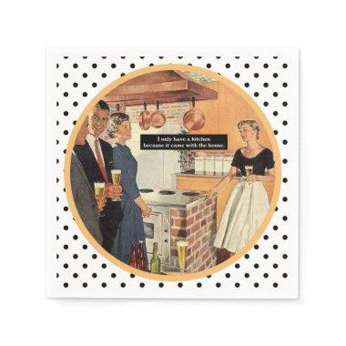 Vintage  Kitchen Cocktails Funny Napkins