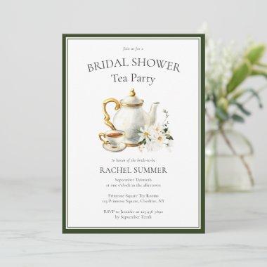 Vintage Bridal Shower Tea Party Invitations