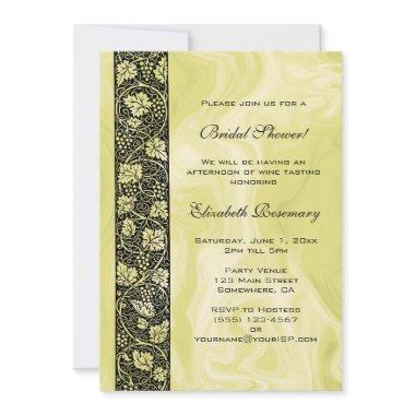 Vintage Bridal Shower, Victorian Grape Vine Leaves Invitations