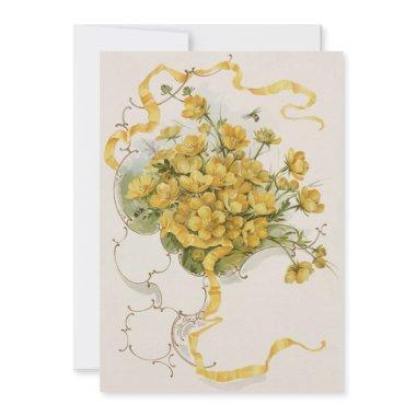 Vintage  Vintage Yellow Flower Floral