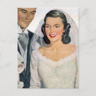 Vintage Bride and Groom PostInvitations