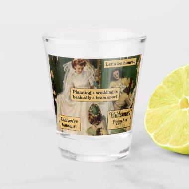 Vintage Bridesmaid Personalized Thank You Gift Shot Glass