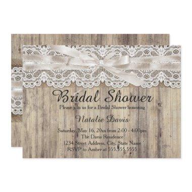 Vintage Burlap & Lace Bridal Shower Invite