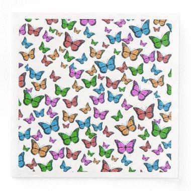 Vintage Butterfly Papillon Old Illustration Art Paper Dinner Napkins