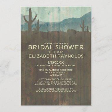 Vintage Cactus Bridal Shower Invitations