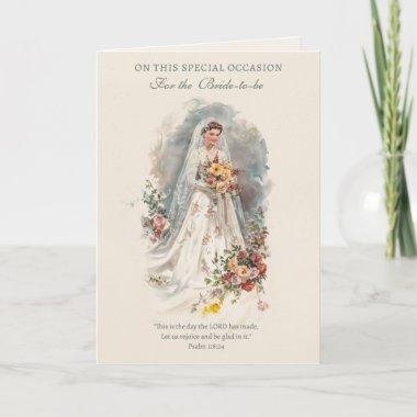 Vintage Catholic Bridal Shower Floral Cross Rosary Invitations