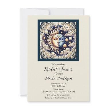 Vintage Celestial Half Sun & Moon Cream Beige
