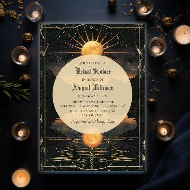 Vintage Celestial Sun and Moon Mystical Wedding Invitations