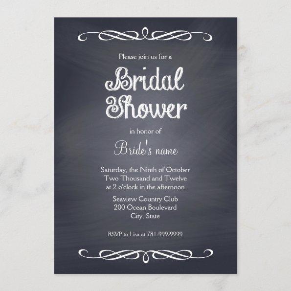 Vintage Chalkboard Bridal Shower Invitations