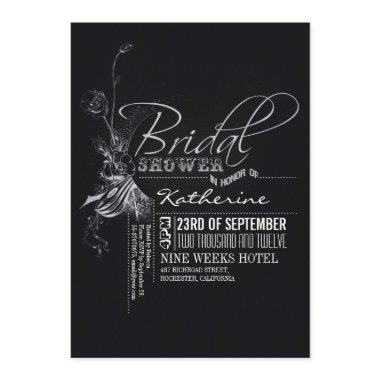 Vintage Chalkboard Bridal Shower Invites