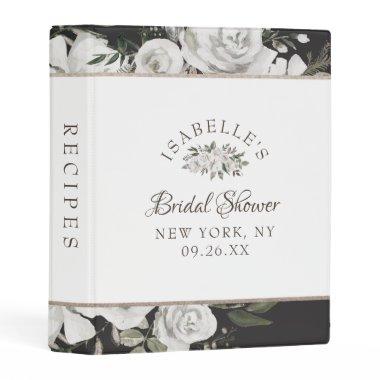 Vintage Cherish White Floral Bridal Shower Recipe Mini Binder
