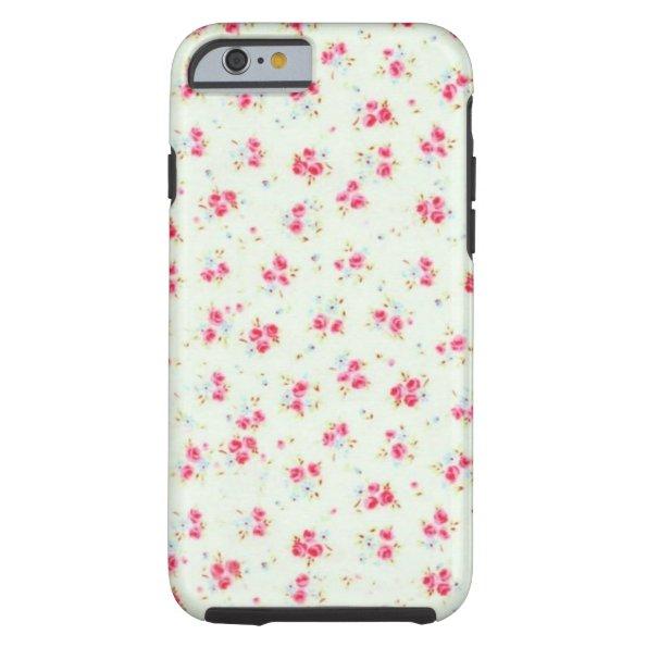 Vintage chic floral roses pink shabby rose flowers tough iPhone 6 case