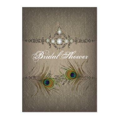 Vintage chic peacock Bridal Shower Invitations