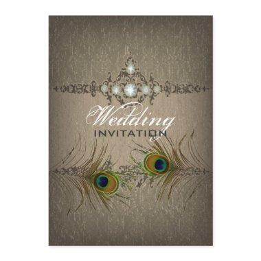 Vintage chic peacock wedding Invitations