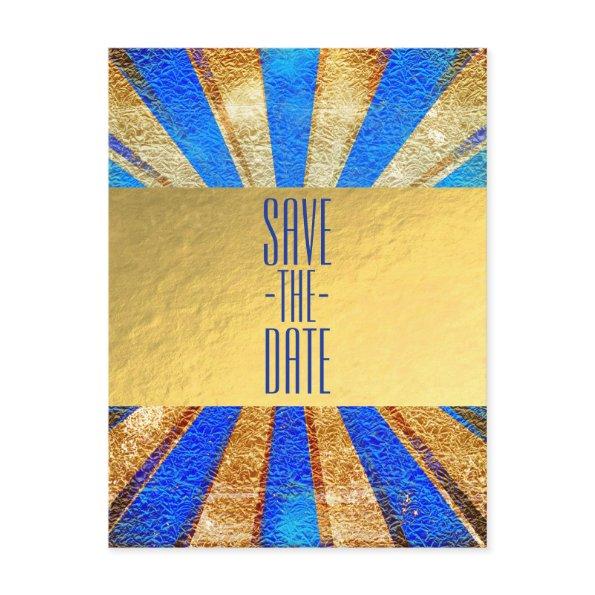 Vintage Circus Carnival Royal Blue Gold Foil Party Announcement Post