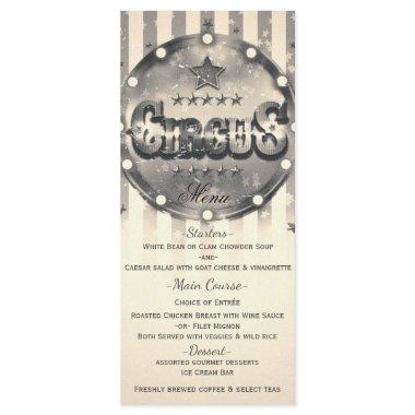 Vintage Circus Striped Stripes Custom Party Menu