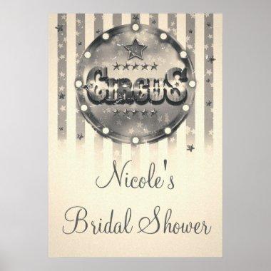 Vintage Circus Striped Stripes Party Poster Banner