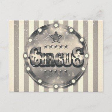 Vintage Circus Striped Stripes Save the Date Party Announcement PostInvitations