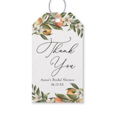 Vintage Clementine & Greenery Bridal Shower Gift Tags