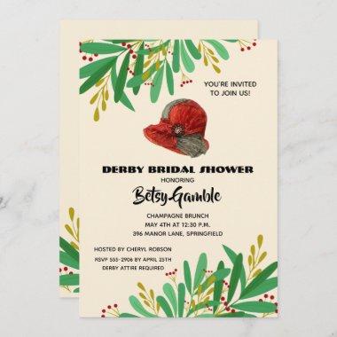 Vintage Cloche Derby Bridal Shower Invitations