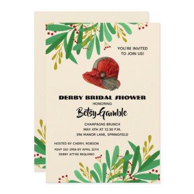 Vintage Cloche Derby Bridal Shower Invitations