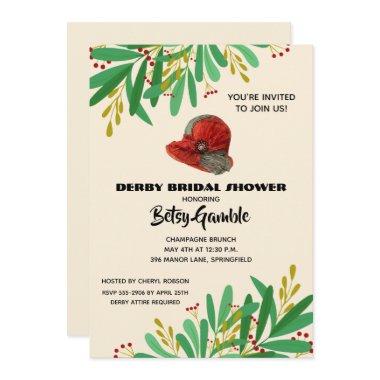 Vintage Cloche Derby Bridal Shower Invitations