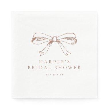 Vintage Coquette Bow Mocha  Napkins