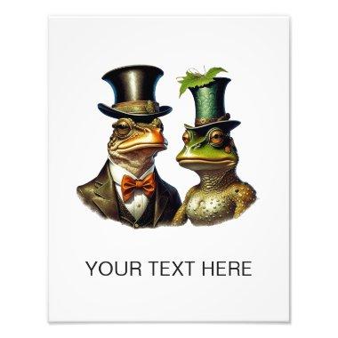 Vintage Cottagecore Cute Victorian Frog Couple Art Photo Print