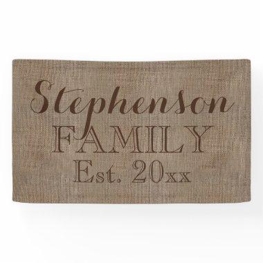 Vintage Country Rustic Burlap Name Banner