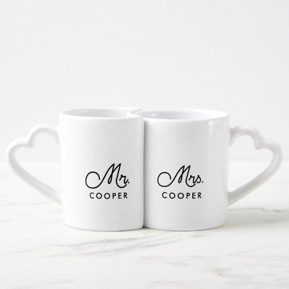 Vintage custom Mr and Mrs Coffee Mug Set