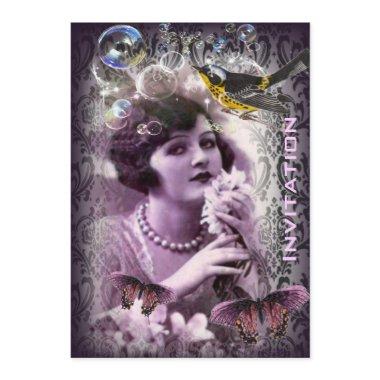 Vintage damask art deco gatsby Flapper Girl