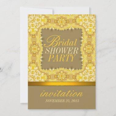 Vintage Damask Lace Bridal Shower Invitations