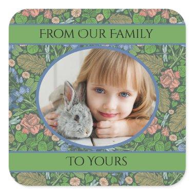Vintage Dragonfly Flying in an English Garden Square Sticker