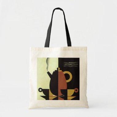 Vintage Drinks Beverages Coffee Pot with Cups Tote Bag